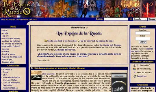 Captura antigua de Los Espejos de la Rueda en 2005